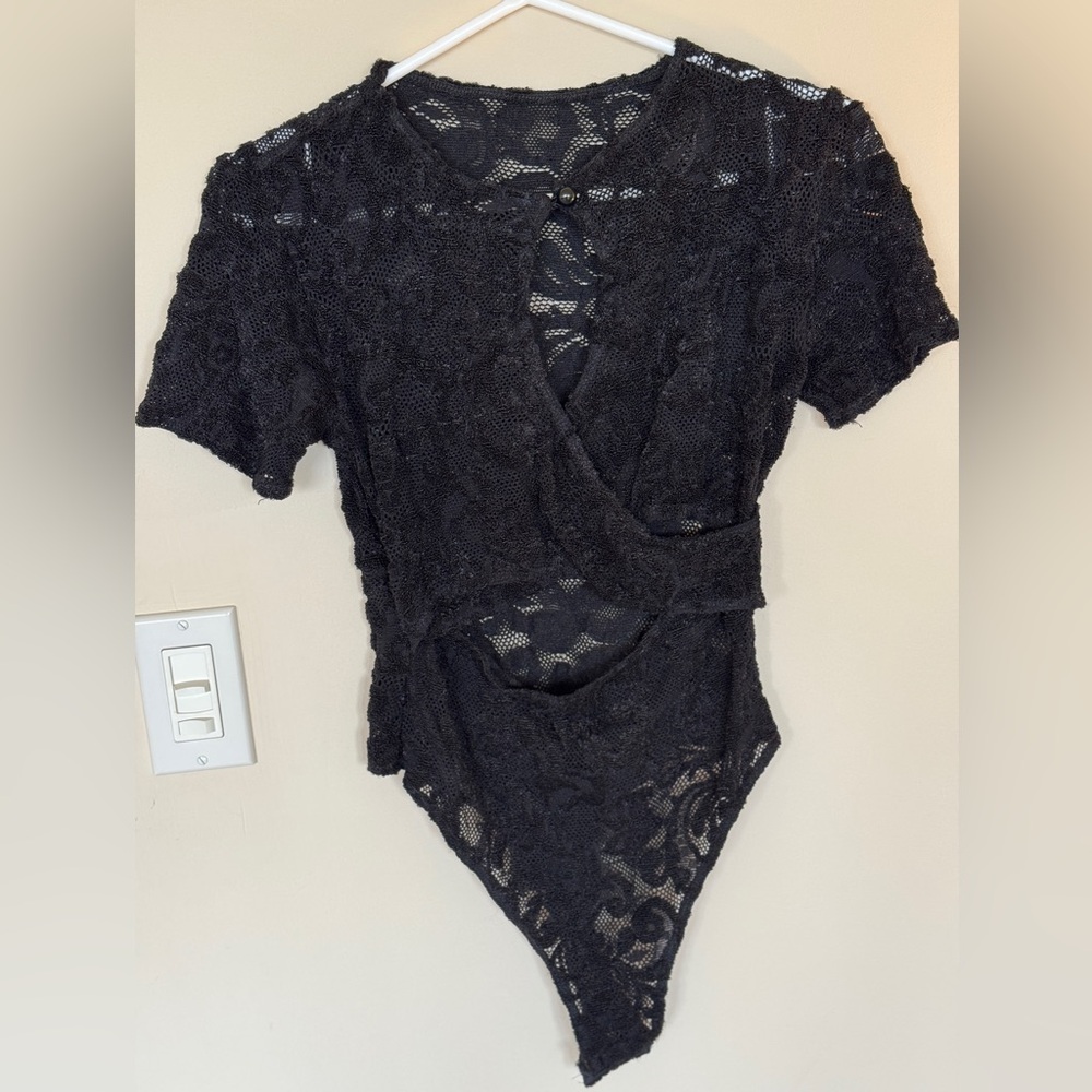 New Chic Vintage Black Lace Bodysuit for Women